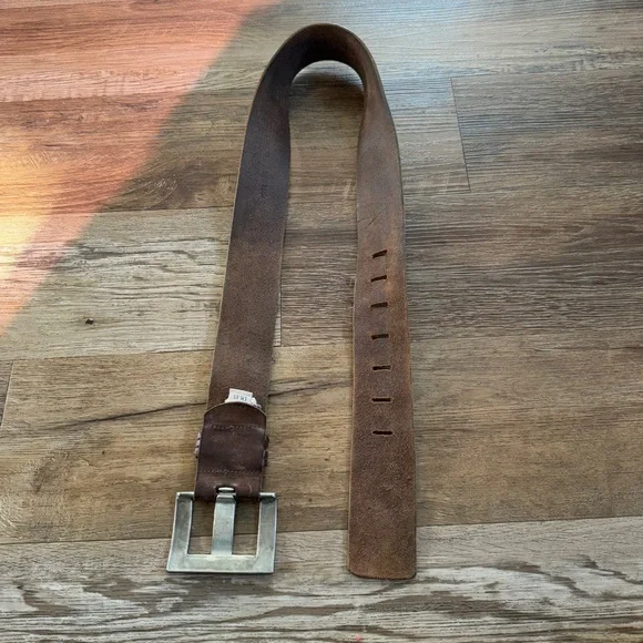 Diesel Brown leather silver buckle belt 34 - Picture 8 of 9